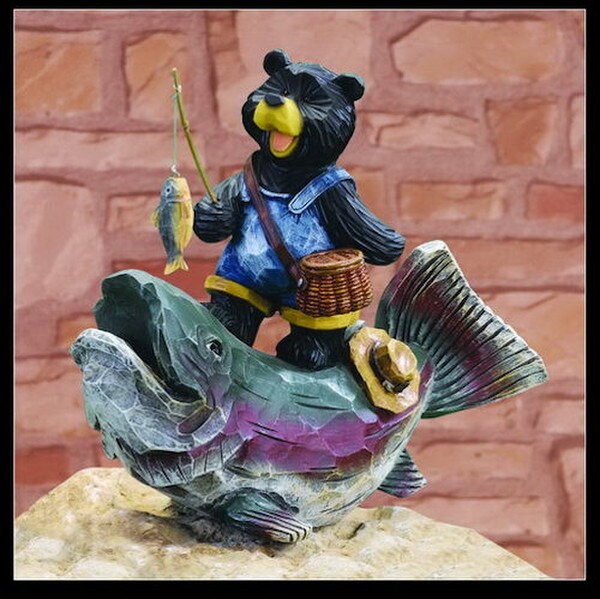 Bear Fishing Statue